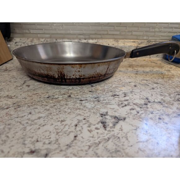 Revere 12" Stainless Steel & Copper Frying Pan With Black Handle - Picture 1 of 9
